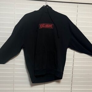 Forever 21 Black Hoodie with Red Detail